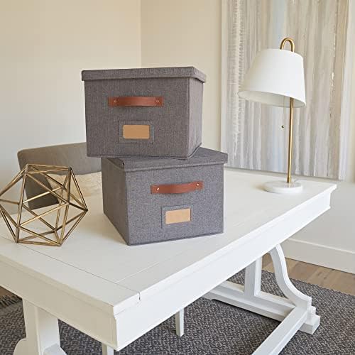 ZICOTO Decorative File Organizer Box Set of 2