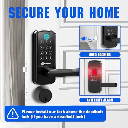8-in-1 Smart Door Lock with Biometric Fingerprint Keypad