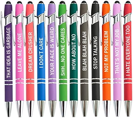 PASISIBICK 12 Funny Sarcasm Ballpoint Pens Set