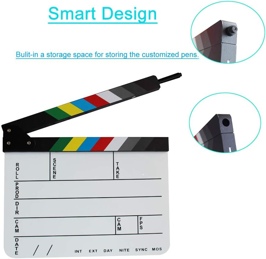 Coolbuy112 Acrylic Film Directors Clapboard with Magnetic Eraser and Pens