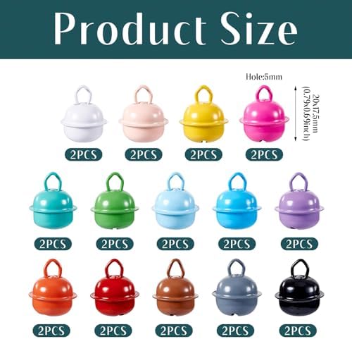 Craftdady 28Pcs Colorful Iron Bell Charms
