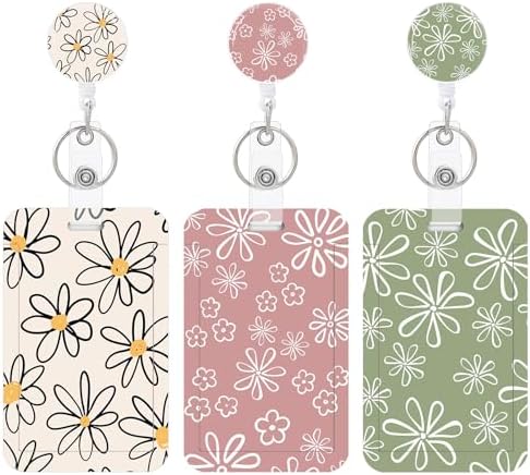 3 Set Heavy Duty Badge Holder with Retractable Reel