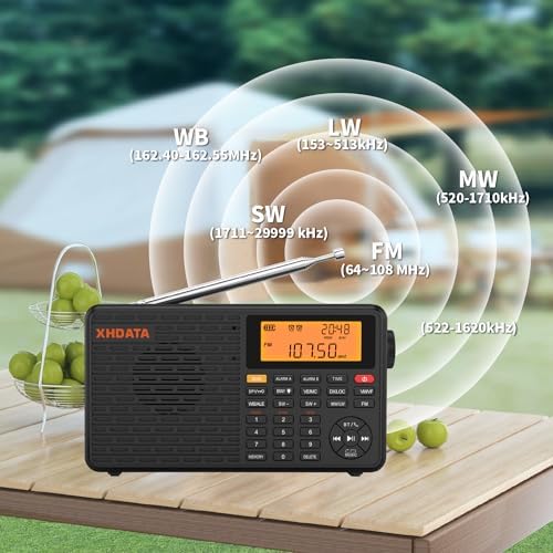 XHDATA D109WB Weather Radio with NOAA Alert and Bluetooth Speaker