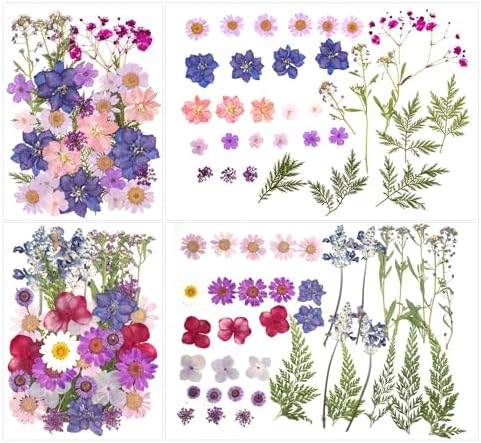 130 Pcs Dried Pressed Flowers for Resin Crafting DIY Projects