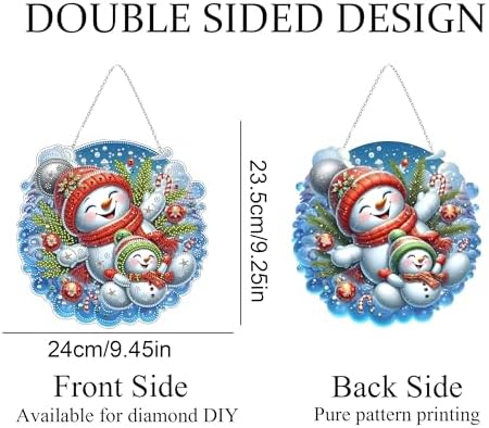 JJFox Diamond Art Painting Kit Snowman Wreath