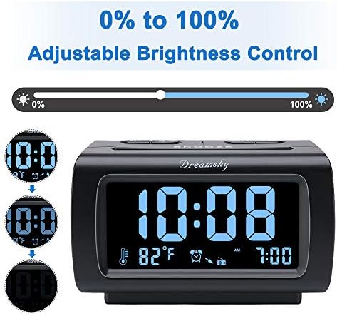 DreamSky Alarm Clock Radio with Battery Backup and Sleep Timer