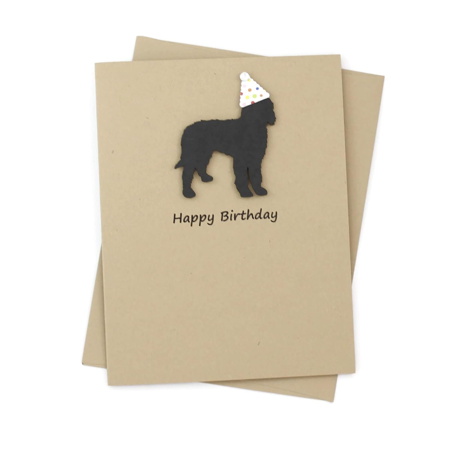 Black Doodle Birthday Card with Confetti Hat