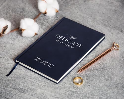 MUUJEE Custom Officiant Book - Personalized Notebook for Ministers and Pastors