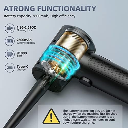 Zarimi Electric Air Duster Keyboard Cleaner with 7600mAh Battery
