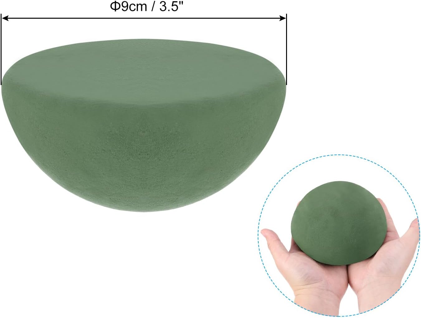 PATIKIL Green Floral Foam 8Pack 35 Inch Half Round Ball