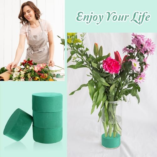 4Pcs Round Floral Foam Blocks for Flower Arrangements
