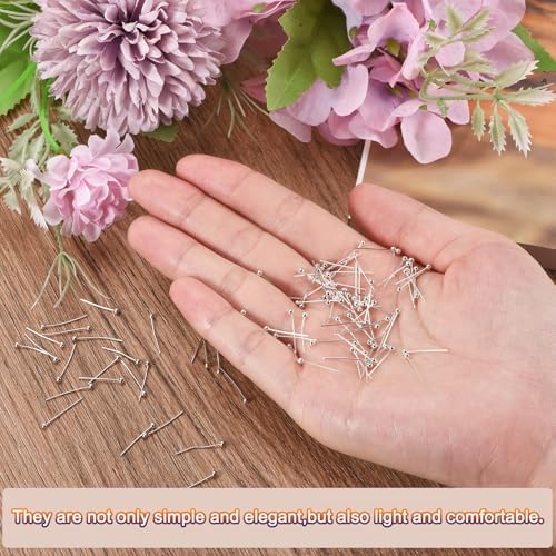 MECCANIXITY 200Pcs Brass Ball Head Pins for Jewelry Making
