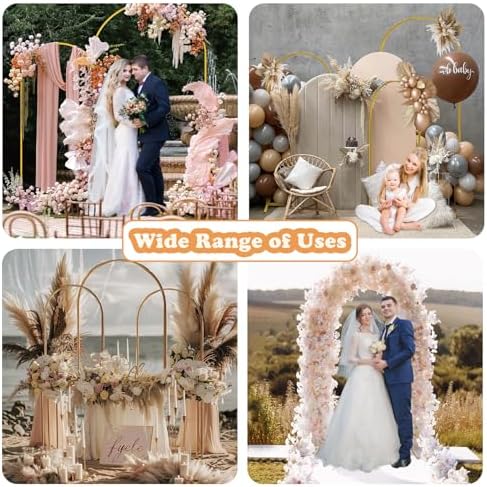 DDMY 3-Piece Gold Metal Balloon Arch Stand Set