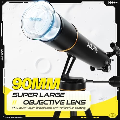 Koolpte 90mm Aperture High Power Telescope with AZ Mounting Base and Accessories