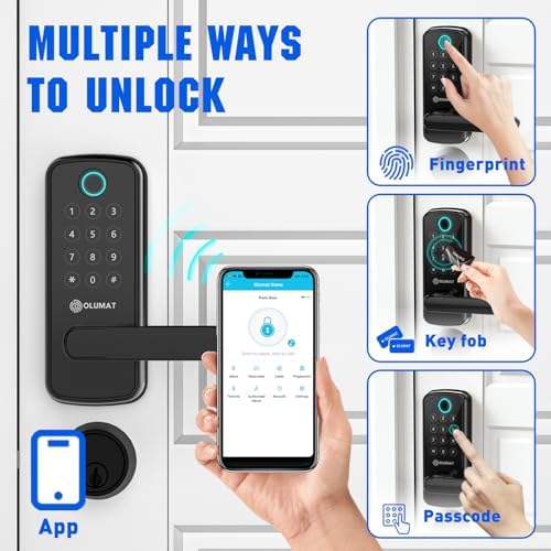 8-in-1 Smart Door Lock with Biometric Fingerprint Keypad