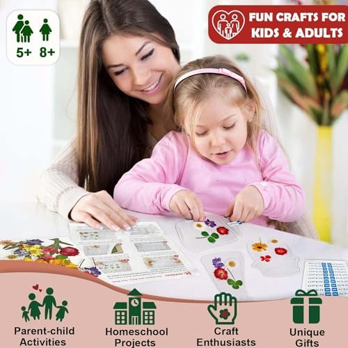 Krinisou Dried Flower Bookmark Kit 20pcs DIY Transparent Bookmarks