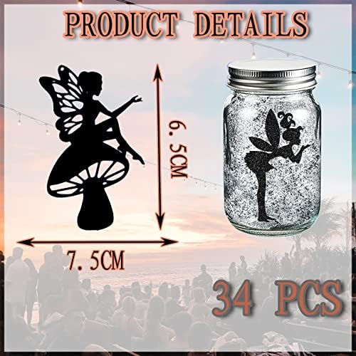 34 Piece Laser Cut Cardboard Fairies for Decorations