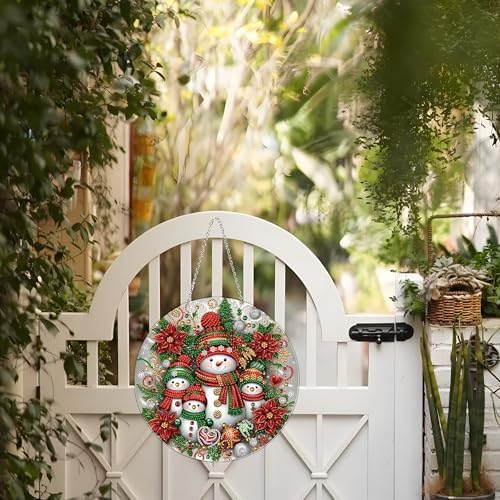 DIY Christmas Diamond Art Snowman Wreath Kit