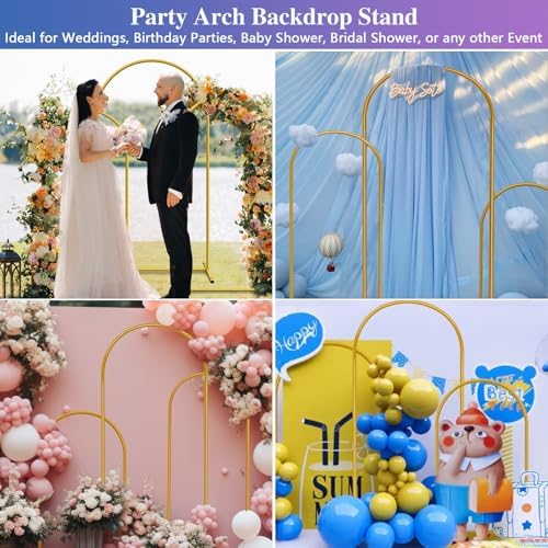 HEMMOTOP Metal Arch Backdrop Stand Set of 3
