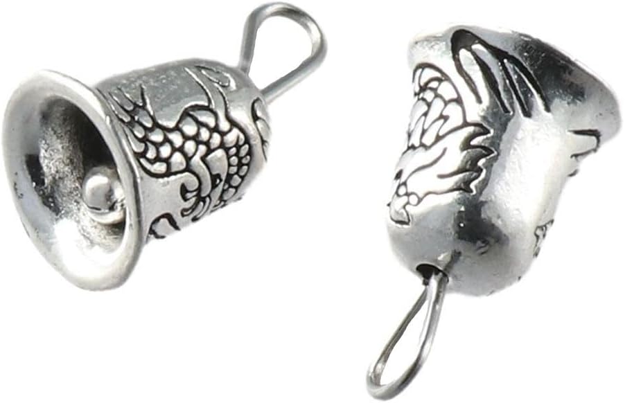 30Pcs Mini Antique Silver Jingle Bells Charms for DIY Jewelry