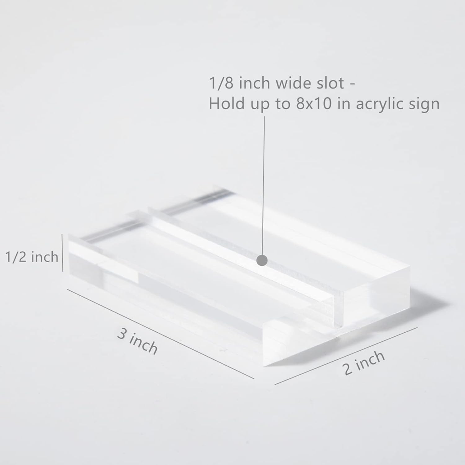 UNIQOOO 3 Inch Clear Acrylic Sign Holders 20 Count