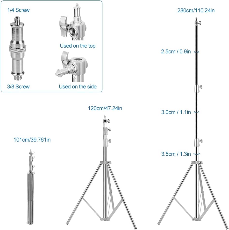Heavy Duty Light Stand with Universal Adapters