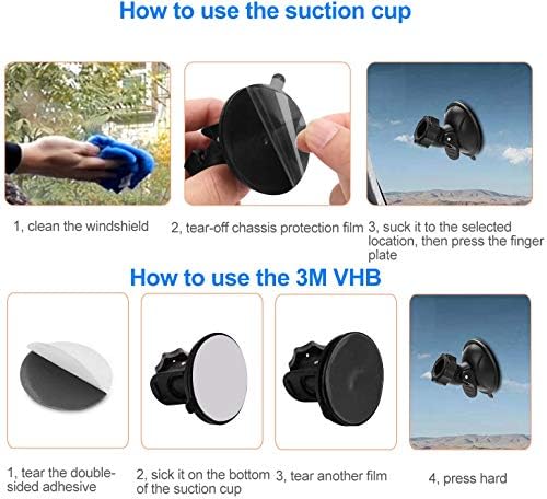 Universal Dash Cam Suction Mount - 360 Rotating for Multiple Models