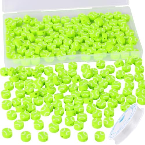 EVERMARKET 100pcs Tennis Ball Beads for DIY Jewelry Making