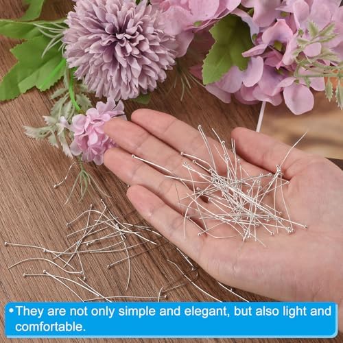PATIKIL 100Pcs White Brass Head Pins for Jewelry Making