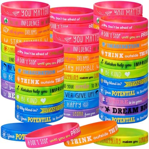 120 Pcs Gradient Color Silicone Wristbands Bulk