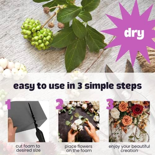 FUNSTITUTION Dry Floral Foam Blocks 4 Bricks Grey
