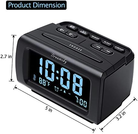 DreamSky Alarm Clock Radio with Battery Backup and Sleep Timer