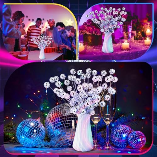 Knitgrip 20 Pcs Silver Glitter Disco Stems