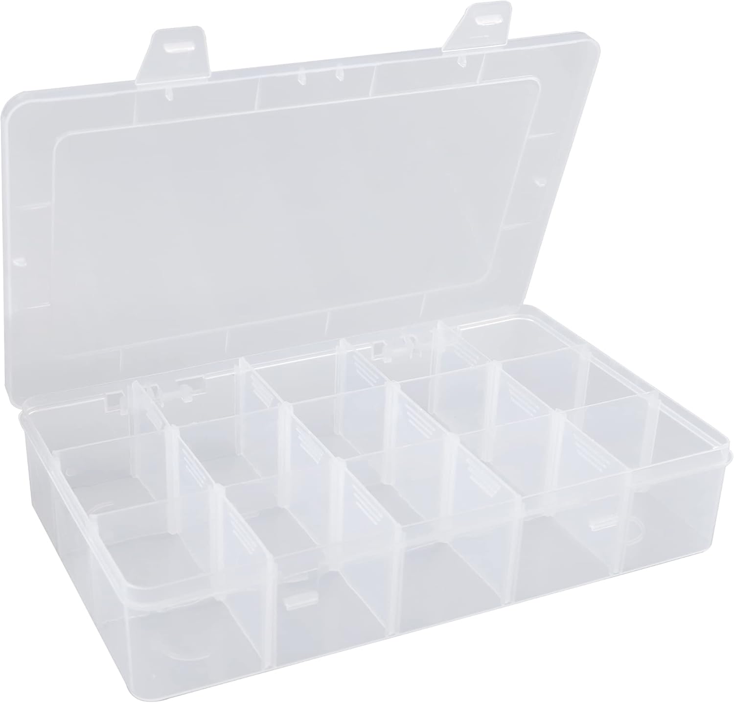 Hlotmeky Plastic Organizer Box with 15 Grids and Dividers