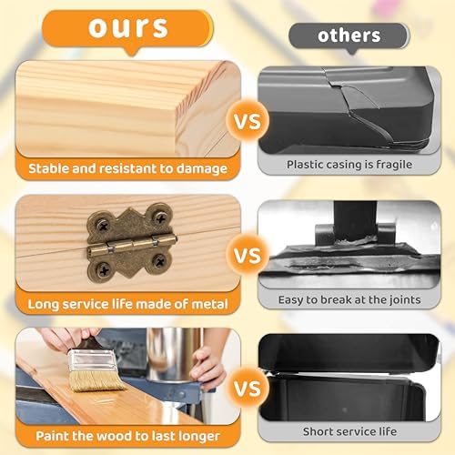 MOBYKE Index Card Holder 3x5 Inch 100 Pcs Wooden Organizer