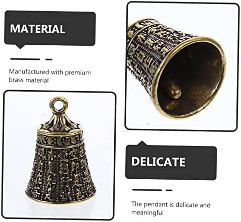 DOITOOL 5Pcs Antique Brass Bell Charms for Keychain and Handicrafts