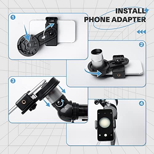 HEXEUM 80mm Aperture Telescope with AZ Mount and Phone Adapter