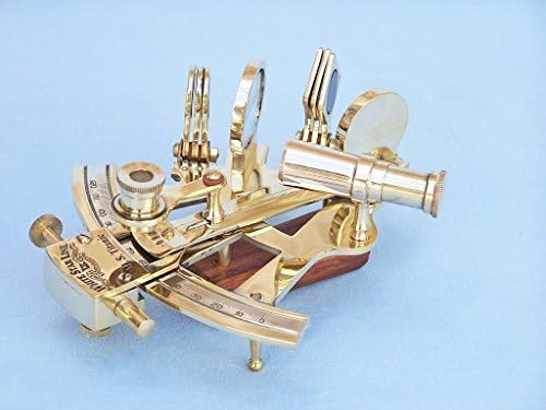 5 Brass Nautical Sextant with Rosewood Case Pirate Gift