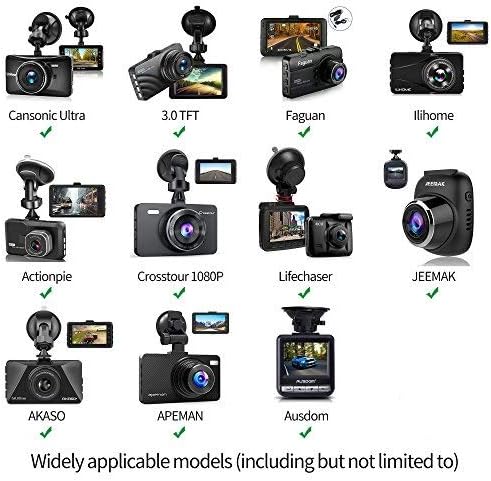Dash Cam Suction Cup Mount and Glue Adapter for Multiple Models