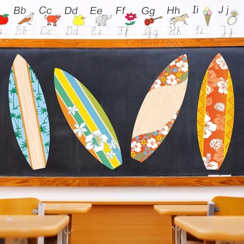 4 Pcs Giant Surfboards Bulletin Board Wall Decor Set
