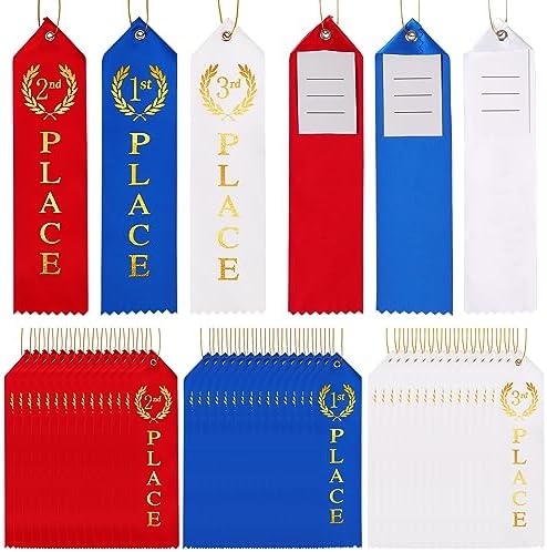 48PCS Award Ribbons with Event Card and Gold Rope