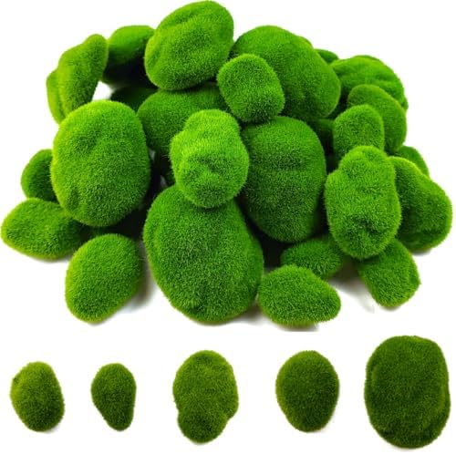 TIHOOD 50PCS Artificial Moss Rocks Decor