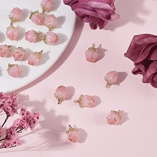 LiQunSweet 20 Pcs Natural Dried Flower Bud Charms for DIY Jewelry