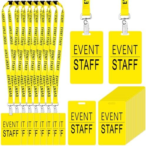 Qilery 50 Set Lanyards with PVC Cards for Events