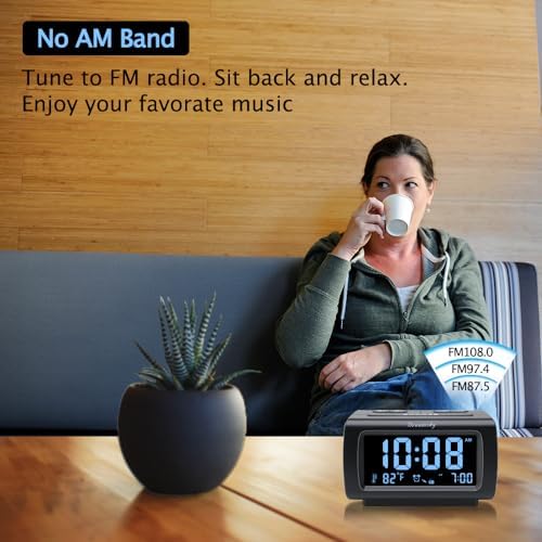 DreamSky Alarm Clock Radio with Battery Backup and Sleep Timer