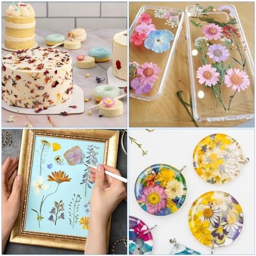 PATIKIL Dried Pressed Flowers Blue Series Art Craft Set