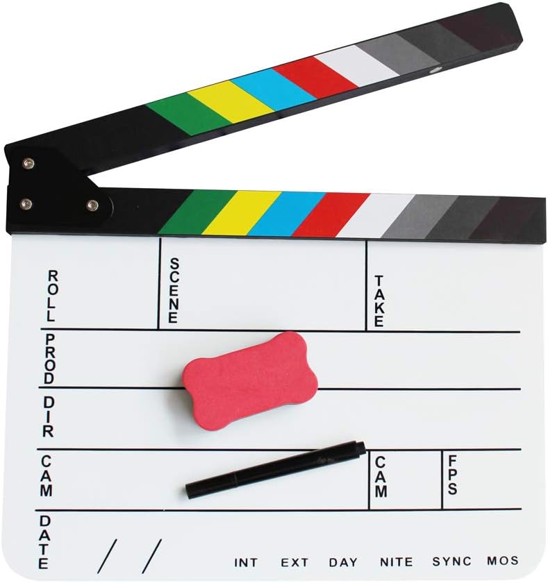 Coolbuy112 Acrylic Film Directors Clapboard with Magnetic Eraser and Pens