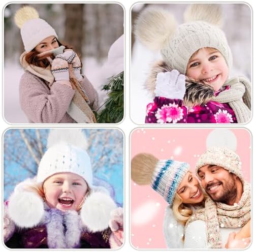SIQUK 21pcs 6 Inch Faux Fur Pom Poms for Hats and Crafts