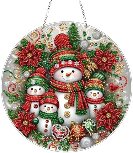 DIY Christmas Diamond Art Snowman Wreath Kit