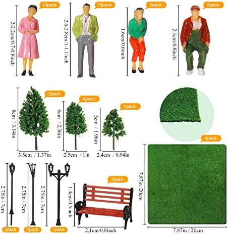 Sratte 55 Pcs Model Trains Scene Set Figures Accessories